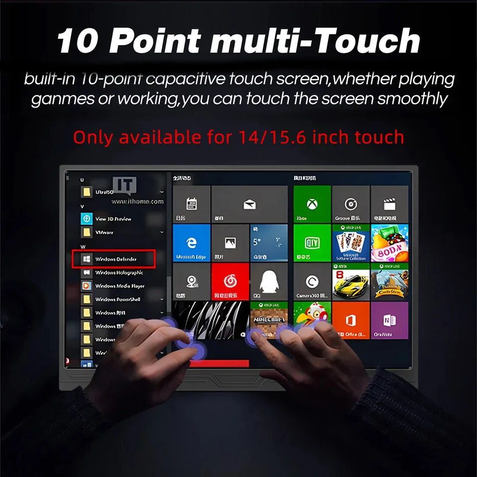 JSHIX Touch Monitor 14 15.6 Inch Portable IPS Ultra Thin Second Monitor for Game Laptop Ps4 Switch Xbox Display with Smart Cover