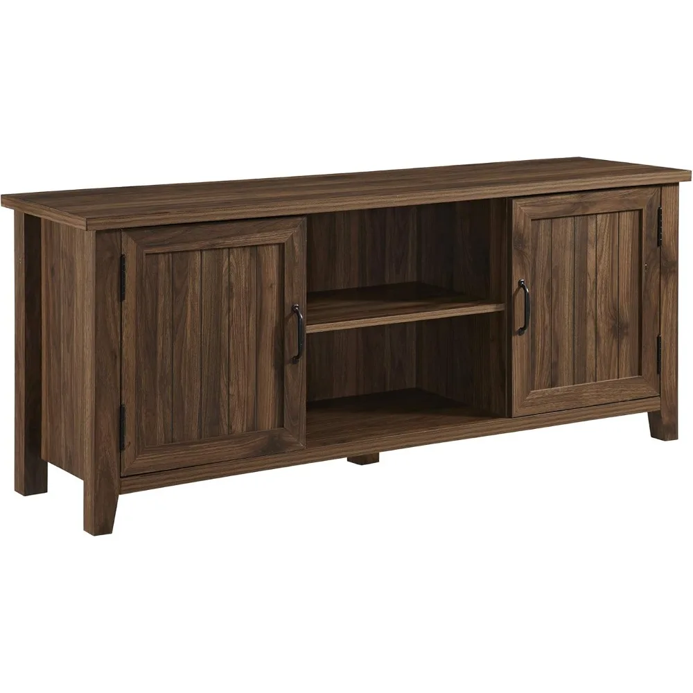 

Walnut 58" Classic Grooved Door TV Stand for 65 Inch TVs