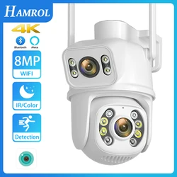 Hammrol-屋外監視カメラ,デュアルレンズ,ptzカメラ,デュアルスクリーン,ナイトビジョン,4mp,8mp,wifi,新しい,icseeアプリ,2mp,h.265