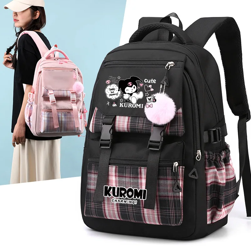 Mochila Sanrio Kuromi Large capacity Waterproof Backpack for School Kawaii Anime cosplay bag Travel Bag School Student girl Gift