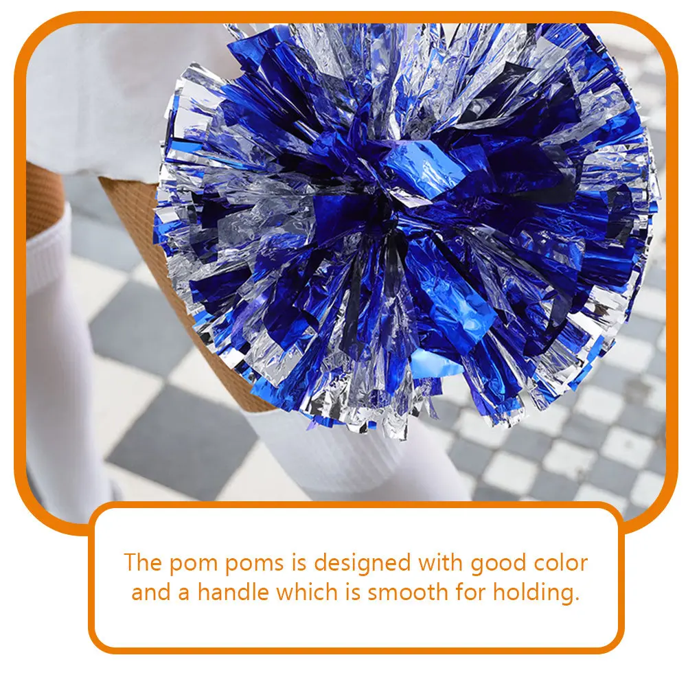 3Pcs Bright Color Cheerleading Pom Poms Plastic Handheld Cheering Props for Sports Events Parties Dancers Audience