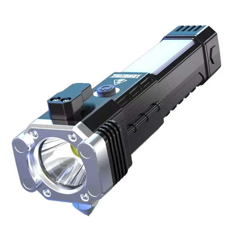 Multi-function Portable Super Bright Flashlight Outdoor Cycling Camping Rechargeable Magnetic Flashlight With Window Breaker