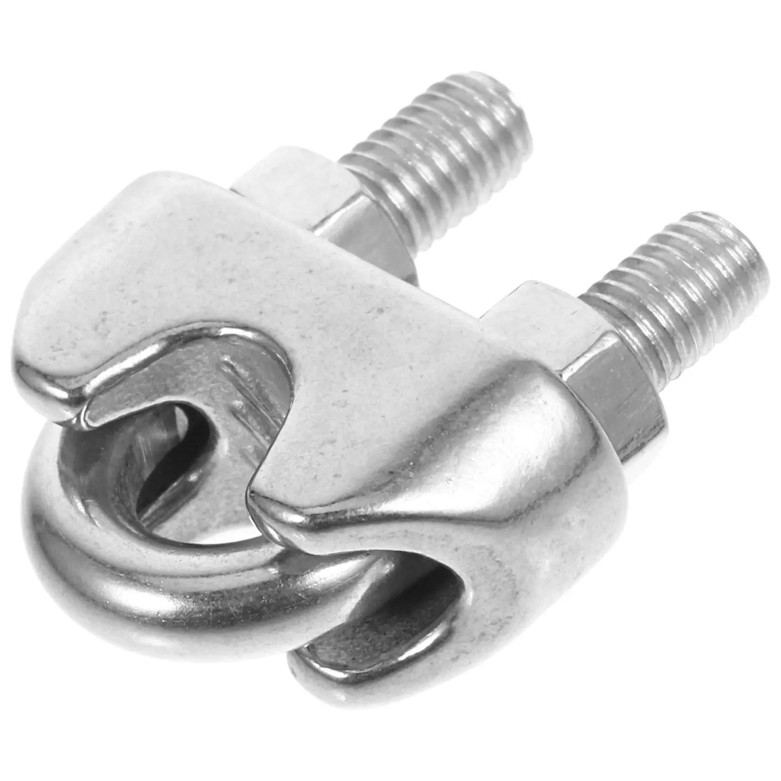 Stainless Steel Wire Rope Clamp 6Mm Strong Multi-Functional Cable Clip Clamp Secure Wire Rope Fastening Clips Steel Cable Clamps