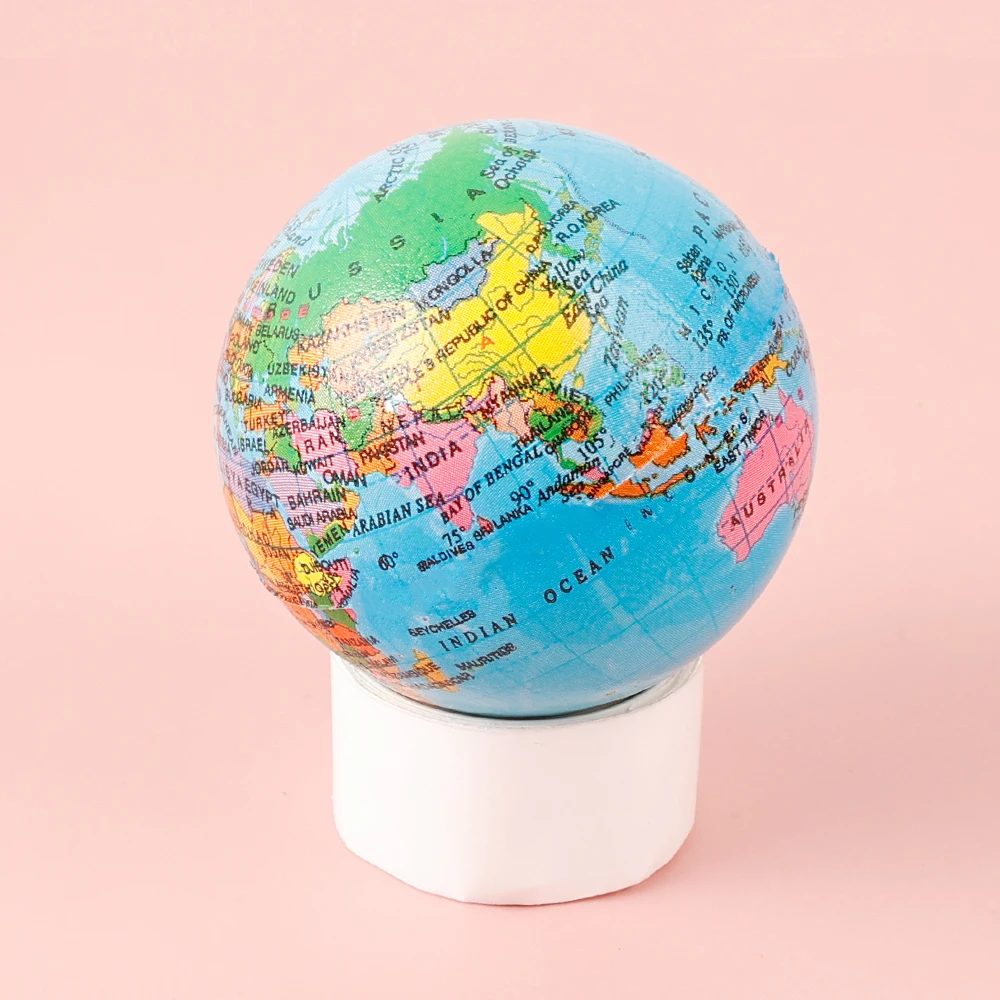 12Pcs 65mm Anti Stress Relief World Map Foam Ball Atlas Earth Globe Palm Ball Planet Toys for Chrildren Educational Supplies