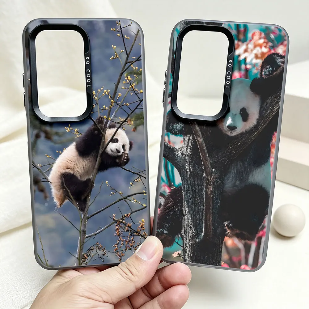 Phone Case For Samsung Galaxy A07 A04 A04s A10 A20s A04e A05s A06 A50 A50s A20 A30 A02 A02s A03 Black Cover Chinese Bear Panda