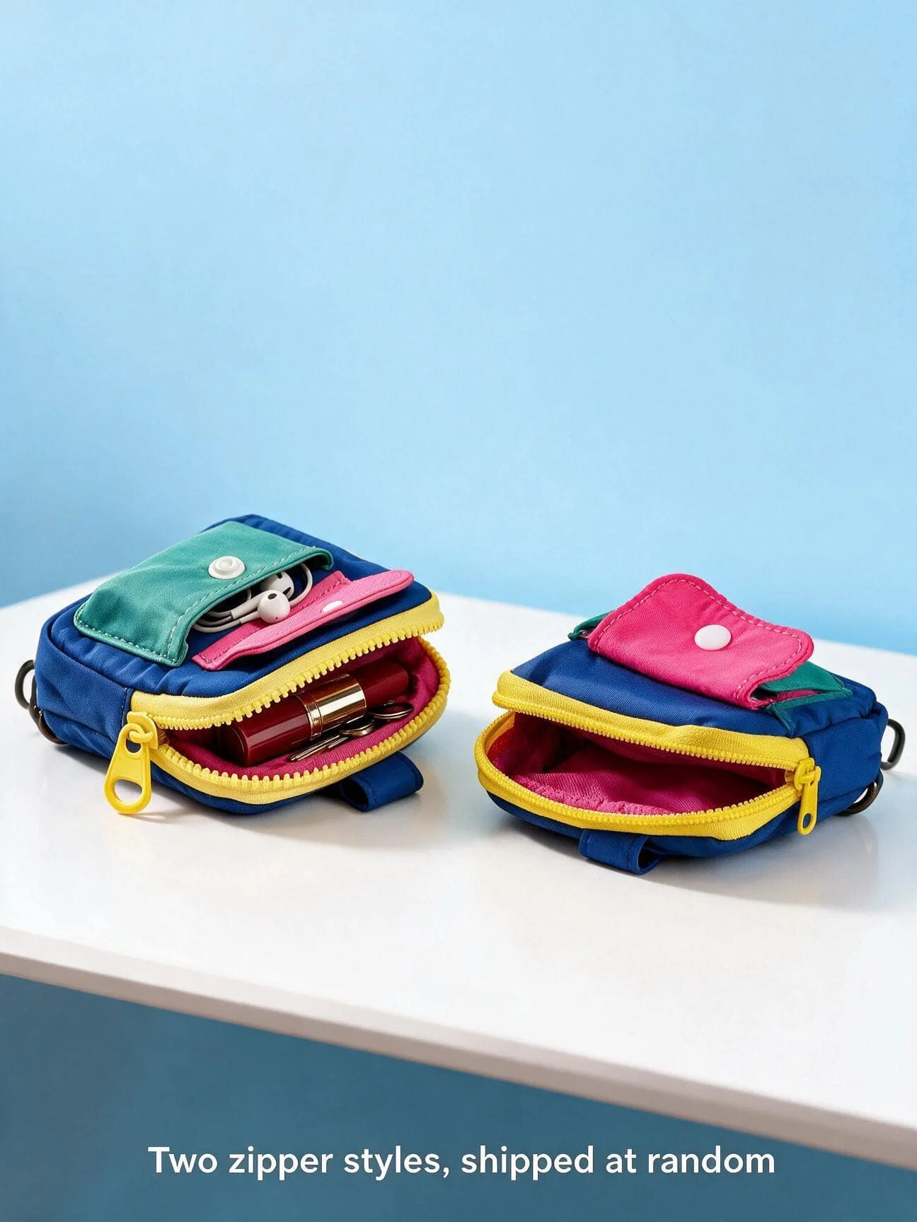 Dopamine Color Mini Wallet Keychain Coin Purse Mini Zipper Earphone Bag Cute Backpack Accessory Pendant Gift for Women