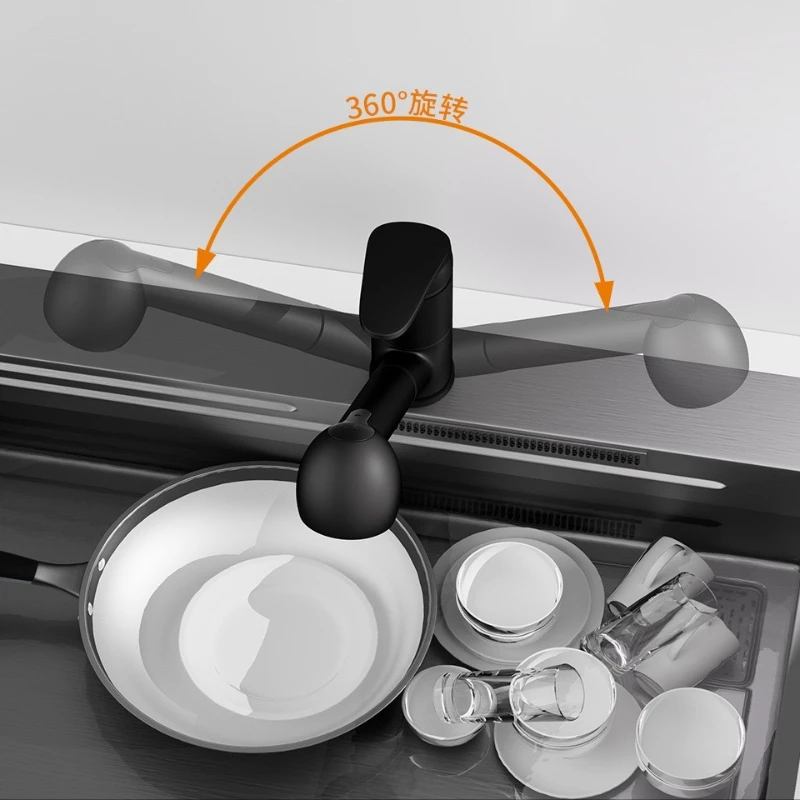 Pull-Down Kitchen Faucet with Dual Hot/Cold Water - Extendable Sprayer Sink Tap for Dishwashing and Food Preparation