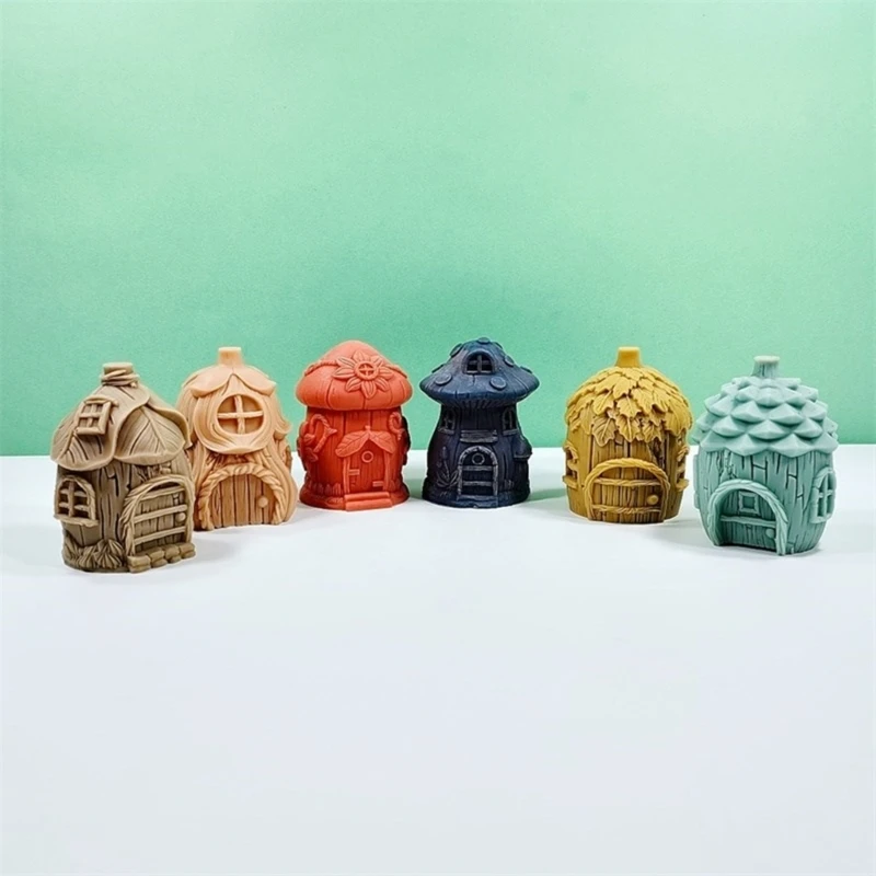 3D Mushroom House Shaped Mold Practical Silicone Mold Epoxy Resin Decoration Mold Miniature House Molds Handmade Gifts