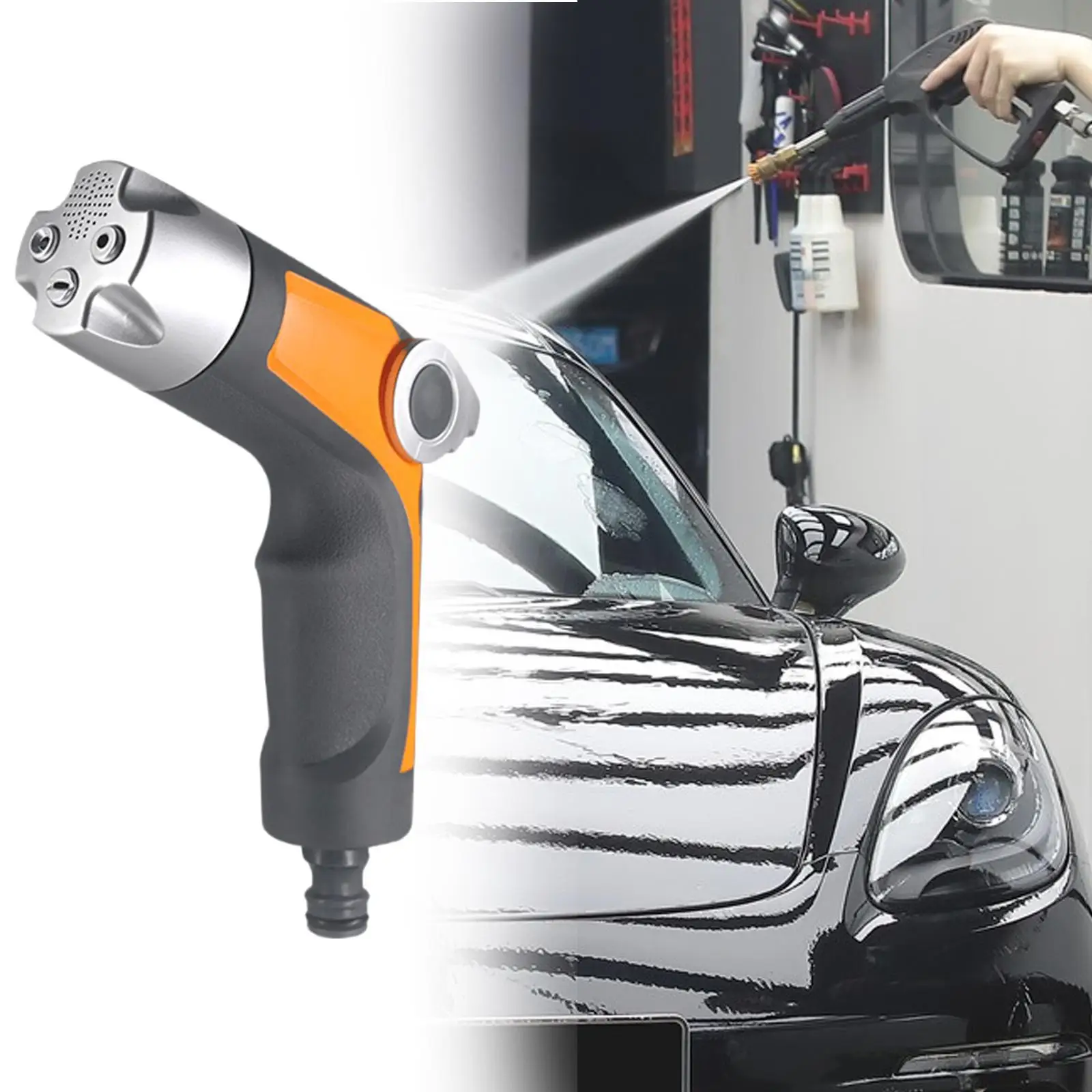 

Насадка для шланга, легко носить с собой, регулируемый распылитель, эффективный инструмент для орошения сада, распылительная насадка для газона, уличного растения, патио, автомобиля