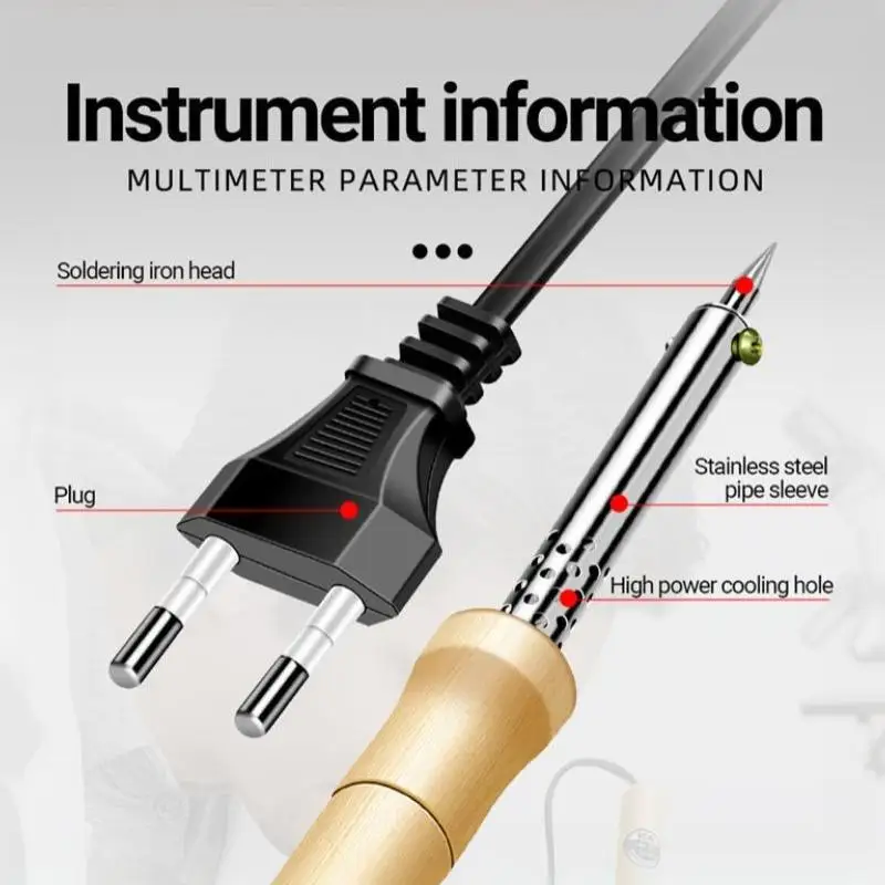 220V 30W To 100W Wood: Handle Mini Soldering Iron Adjustable Temperature Electric Hand Tool