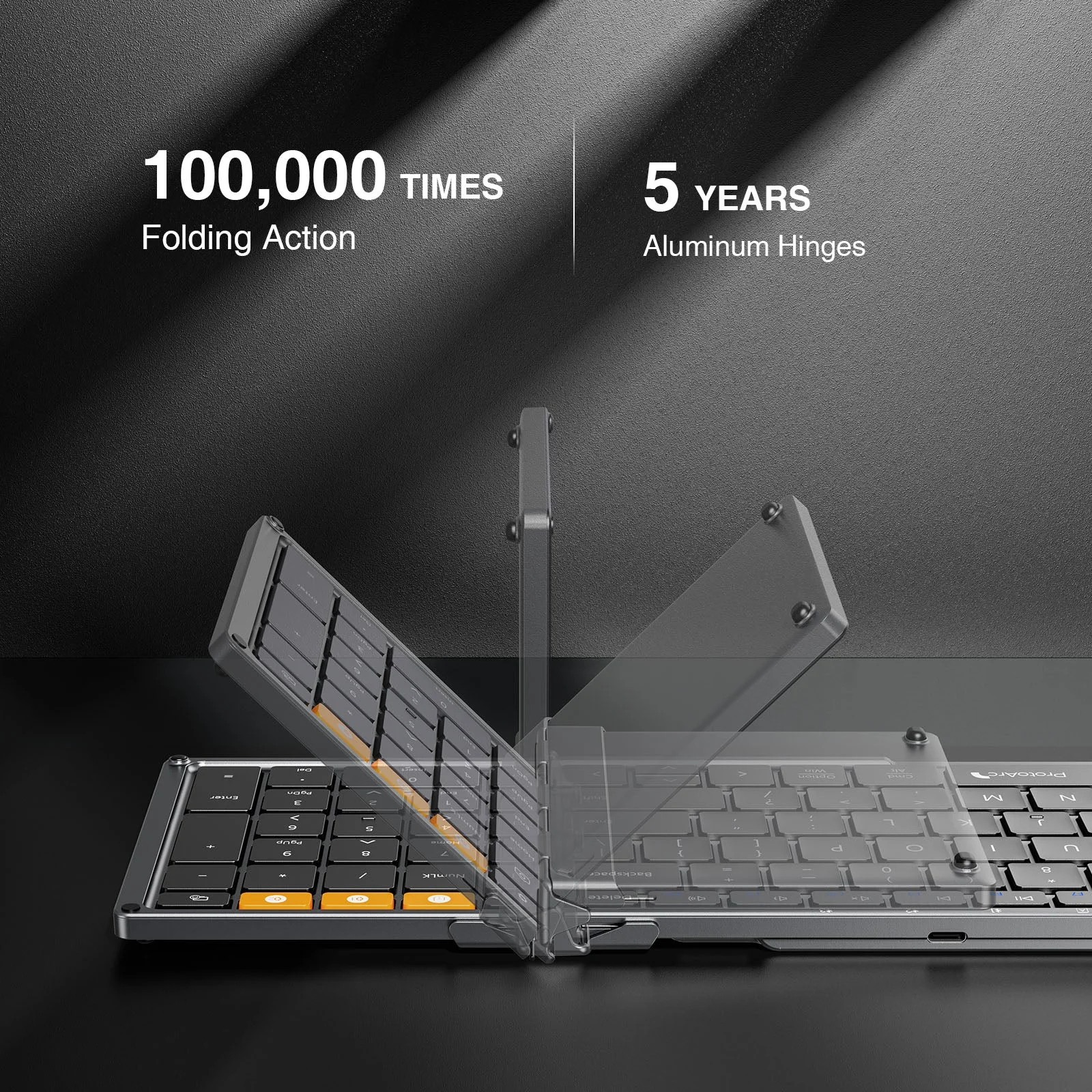Foldable Keyboard and Mouse Portable Folding Full-Size Bluetooth Keyboard Mouse Combo for Business and Travel Laptop