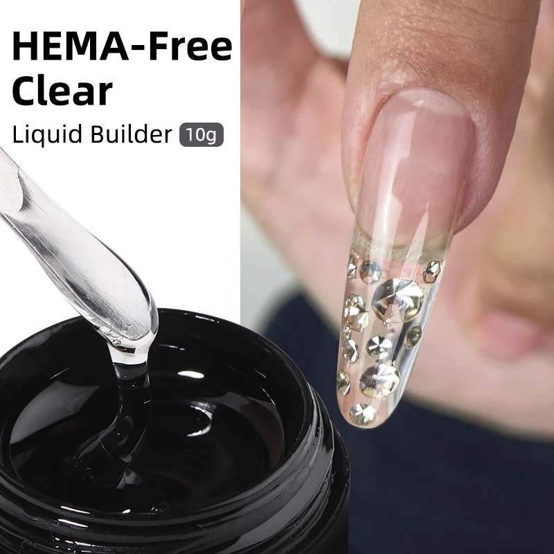 

MSHARE Hema Free Liquid Gel Nail Extension Uv Gel Polish Self-Leveling Builder Nail Gel Semi Permanent Nails Art 10g/Refill 30g