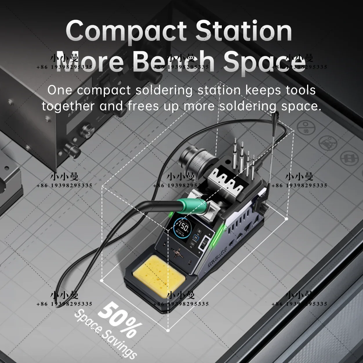 FNIRSI DWS-P2 Mini Portable Soldering Station 100W Digital Fast Heating Auto-Recognizes F210 F245 for Phone PCB SMD Repair