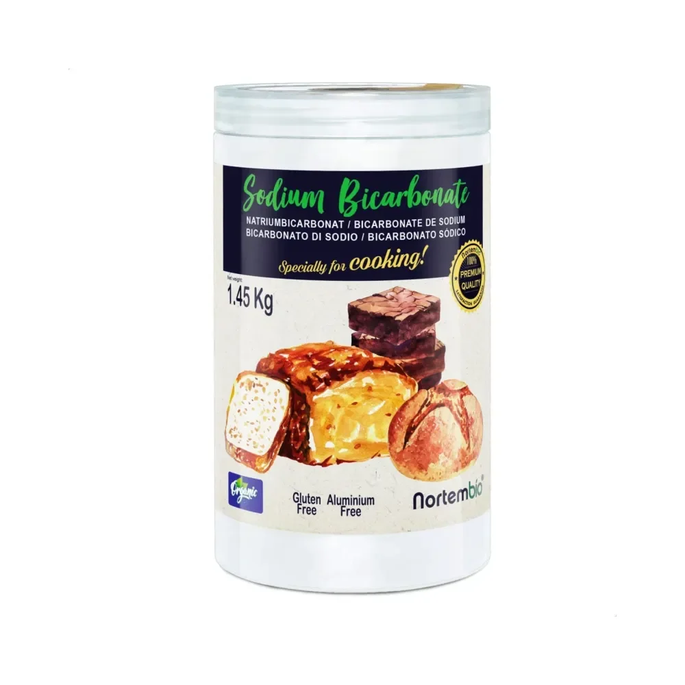 NORTEMBIO Bicarbonato de Sodio Alimenticio 100% Natural 1.45Kg | Apto para Veganos, Celíacos y Vegetarianos | E-Book Incluido