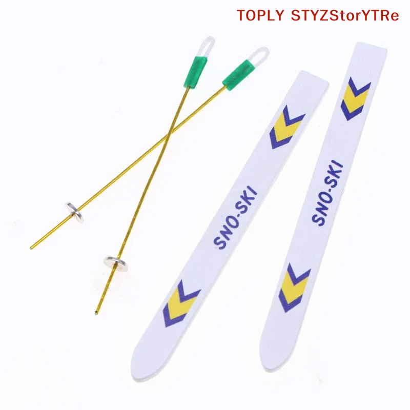 Wooden Miniature Ski Board Set; Dollhouse Christmas Decor; Xmas Accessories for Dolls House; Children's Toy Gift