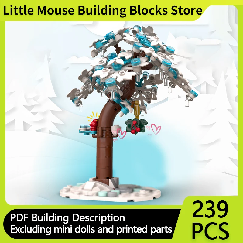 

City Street View Model MOC Building Bricks Christmas Frozen Tree Modular Technology Gifts Holiday Assemble Children Toys Suit