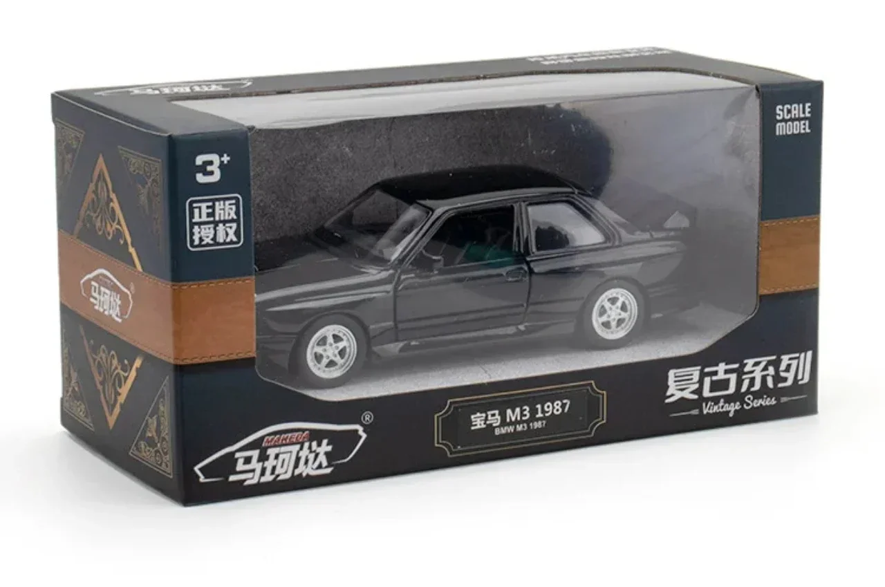 1/36 Skala BMW M3 1987 Modele samochodów zabawkowych Alloy Diecast Doors Opened Pull Back Retro Modele pojazdów dla dzieci Chłopcy Kolekcja prezentów