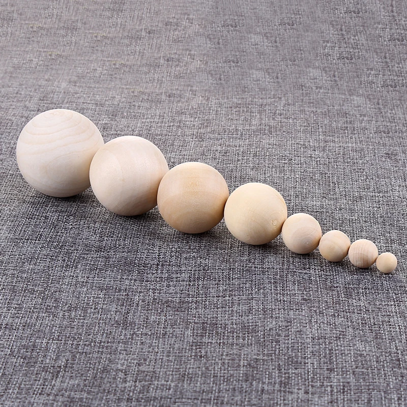 1-100pcs Solid Wood Balls 6/8/10/12/15/18~90mm Natural Round Wooden Ball No Hole Handmade DIY For Jewelry Carving Paitning Craft