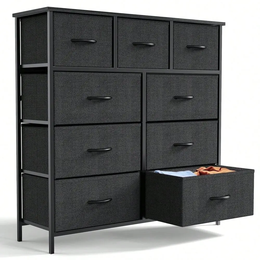

Drawer Fabric Dresser For Bedroom, Chest Of Drawer Organizer Storage Cabinet For Closet, Entryway, Black