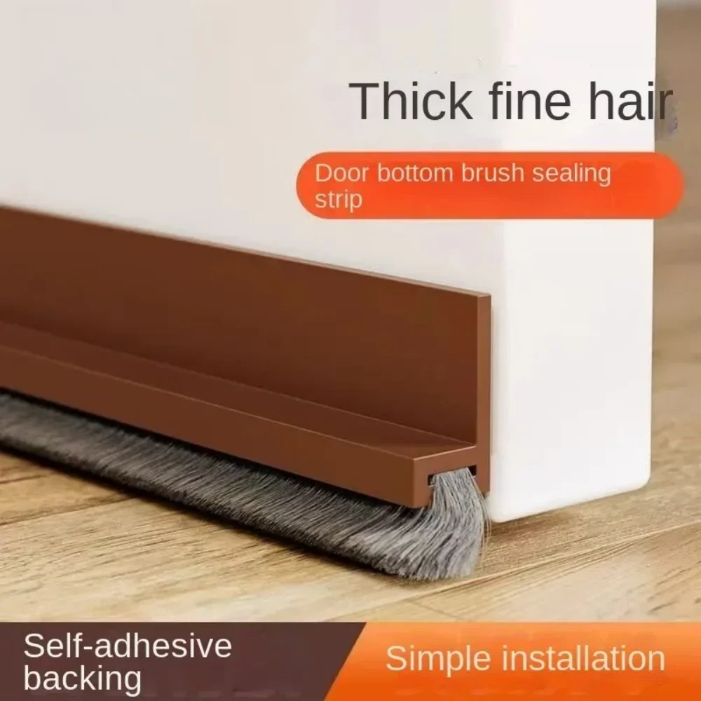 Self Adhesive Brushed Door Seal Strip Insect Resistant Lower Door Stop-Durable Lower Seal For Home Improvement