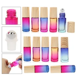 6/12/24Pcs 5Ml Etherische Olie Roller Flessen Metalen Roller Bal Gradiënt Rol Op Flessen Lege Hervulbare Geur Parfum Fles