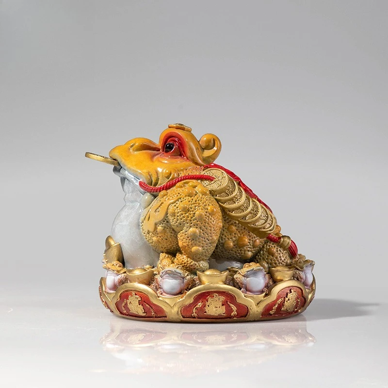 Copper golden years, golden toad Xian Rui copper ornament ingot  coin, golden toad handicraft tea pet tea play