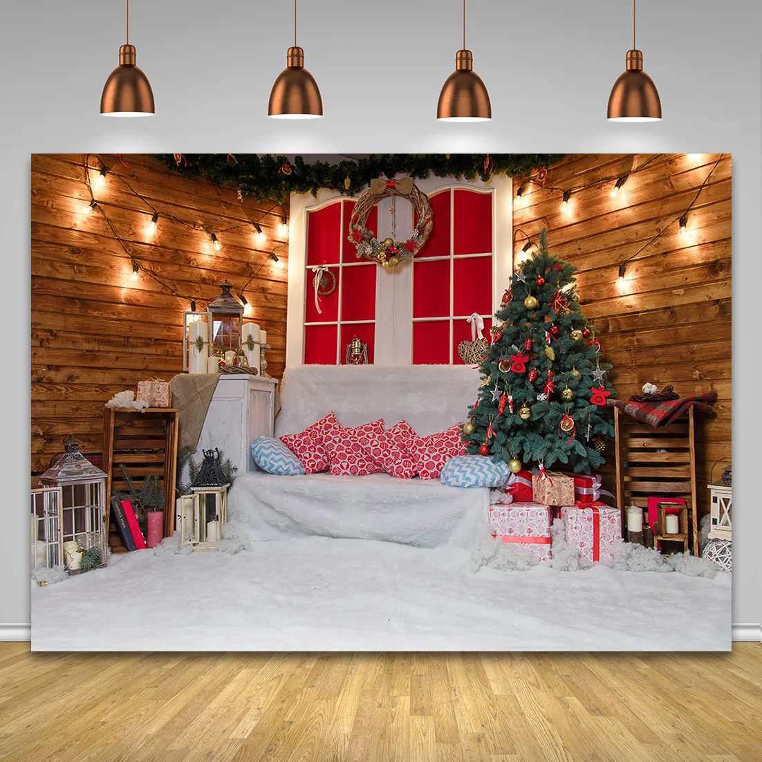 Backdrop Baby Portrait Tree Gift Christmas Party Decor Photography Background Photocall Photographic Prop Photo Studio Photozone