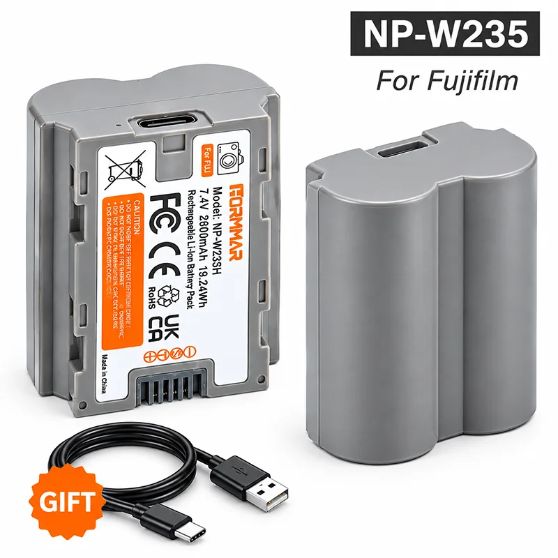 NP-W235 2600mAh USB-C Rechargeable Li-ion Camera Battery for Fujifilm X-T5 X-T4 X-S20 GFX 100S