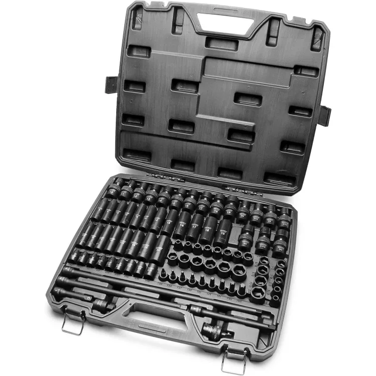 

3/8" Drive 84pc Impact Socket MASTER SET, our Most Complete Set Ever with SAE & Metric from 1/4 Inch - 3/4 Inch, 6mm - 19mm,