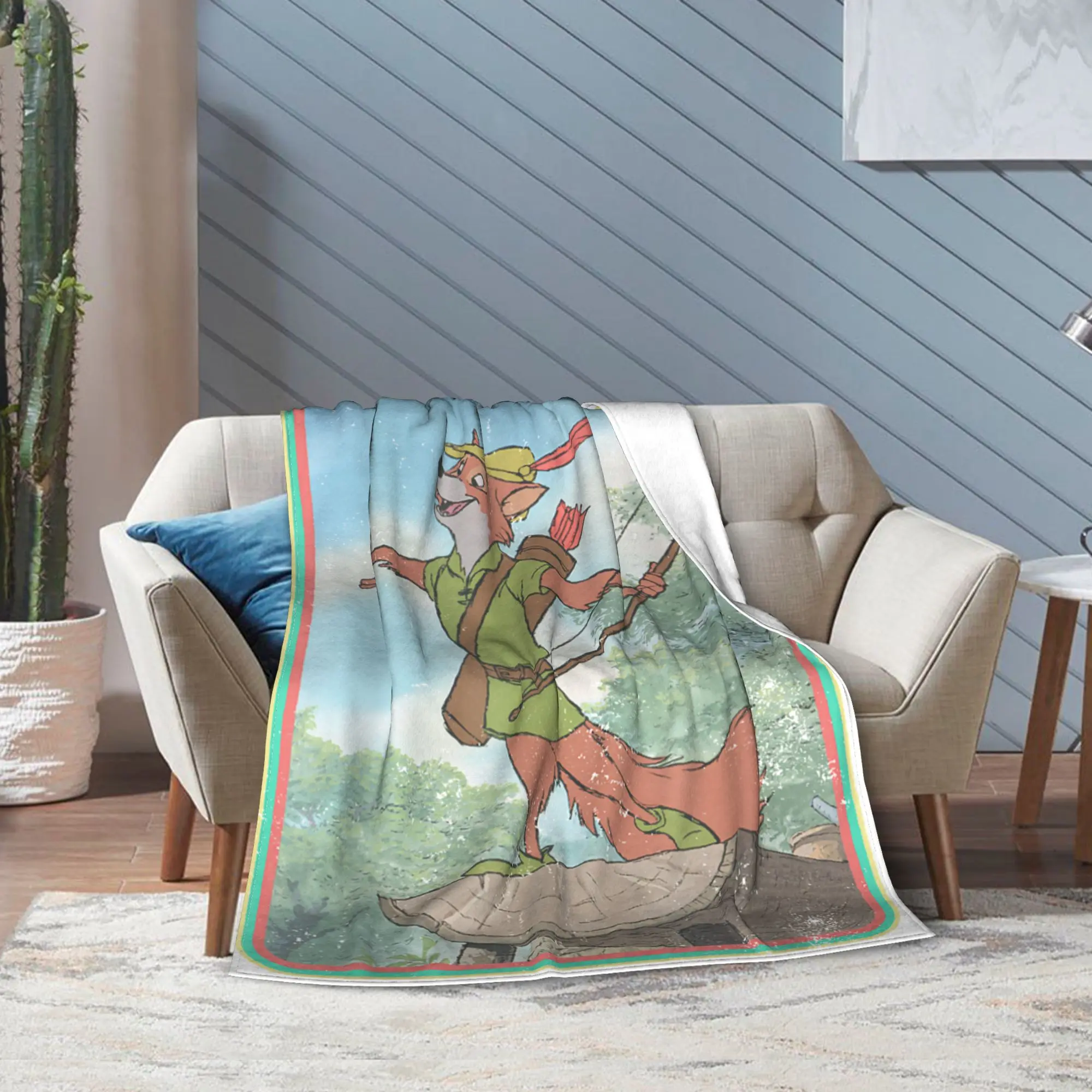 روبن هود فيلم الرماية بطانية الفانيلا الكرتون خفيفة الوزن رمي البطانيات للفراش الأريكة لحاف متعدد الوظائف