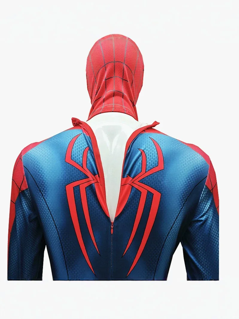 Unisex 3D Monster Spider Web Print Cosplay Costume Full Body Jumpsuit with Mask Halloween Carnival Party Fancy Dress Outfit - view 4