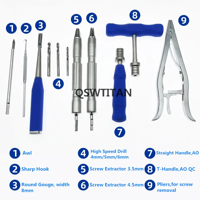 53pcs/set Orthopedics Screwdriver Surgical Screw Extractor Screw Broken Removal  Instrument Orthopaedic Instruments