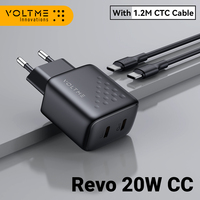 VOLTME USB Type C Charger 20W Fast Charger Quick Charge For iPhone 13 12 Pro Max PD Fast Charging For Xiaomi Samsung With Cable
