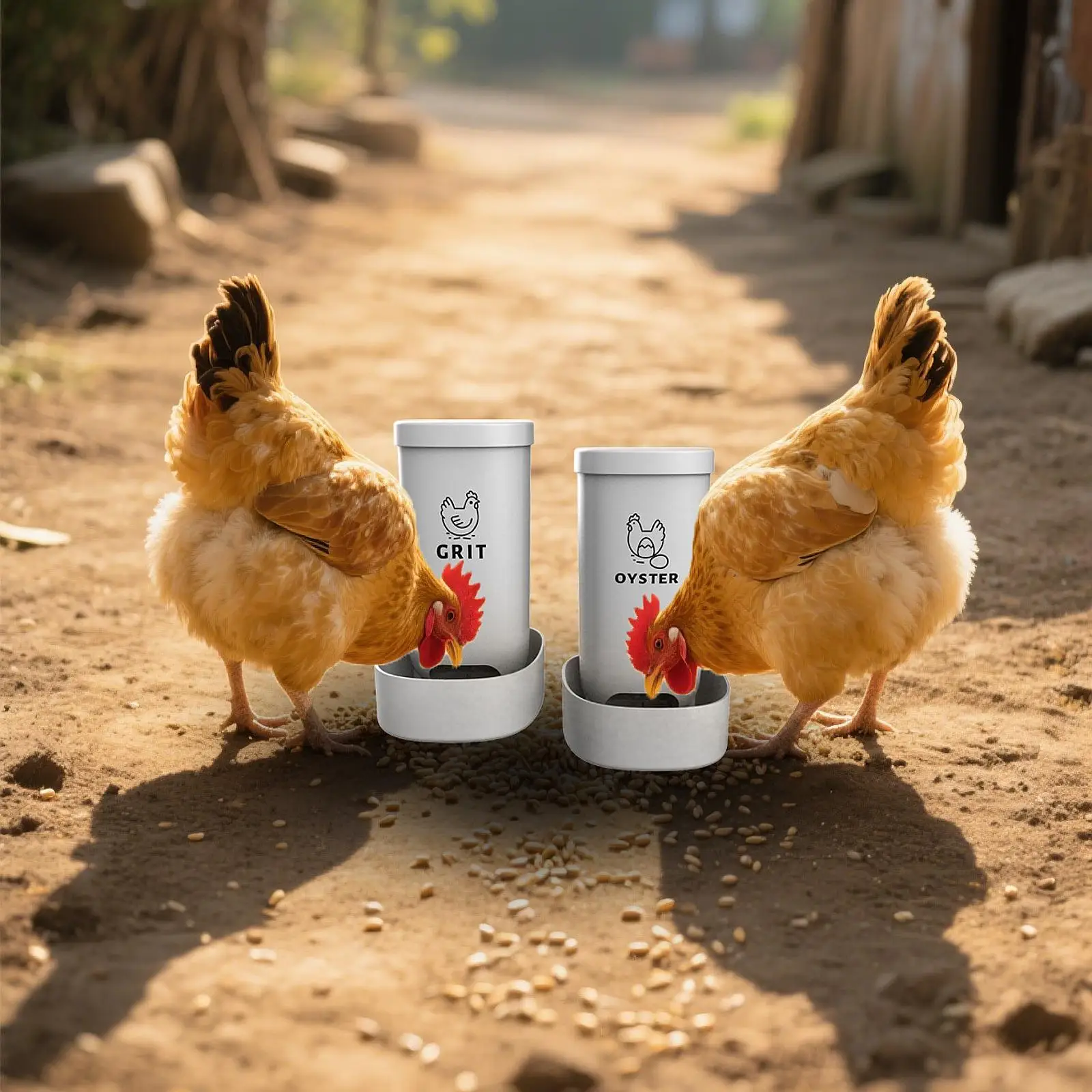 Comederos para pollitos de alta resistencia, equipo de accesorios para gallinero, Kit de iniciación para pollos, gallina, pato, pollo, codorniz, 2 piezas