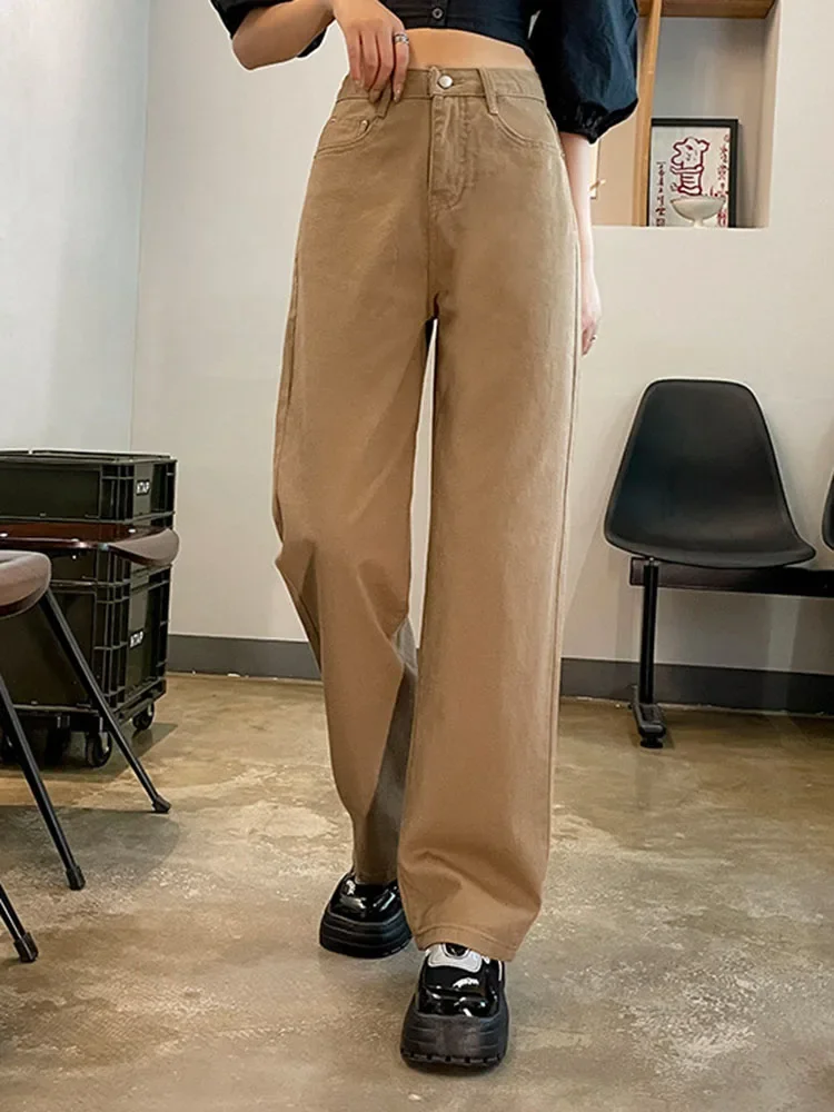 

Baggy High Waisted Straight Jeans Spring Fall Vintage Loose Wide Leg Y2k Vaqueros Woman Korean Fashion Streetwear Denim Pants
