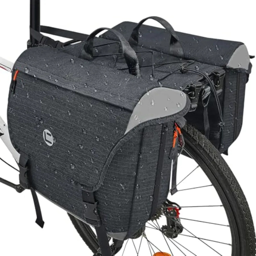

Panniers Bike Bags Waterproof - Rear Bike Rack Bag Expandable to 35L Double Pannier Bicycle Saddle Bag Trunk with Handles E-bik