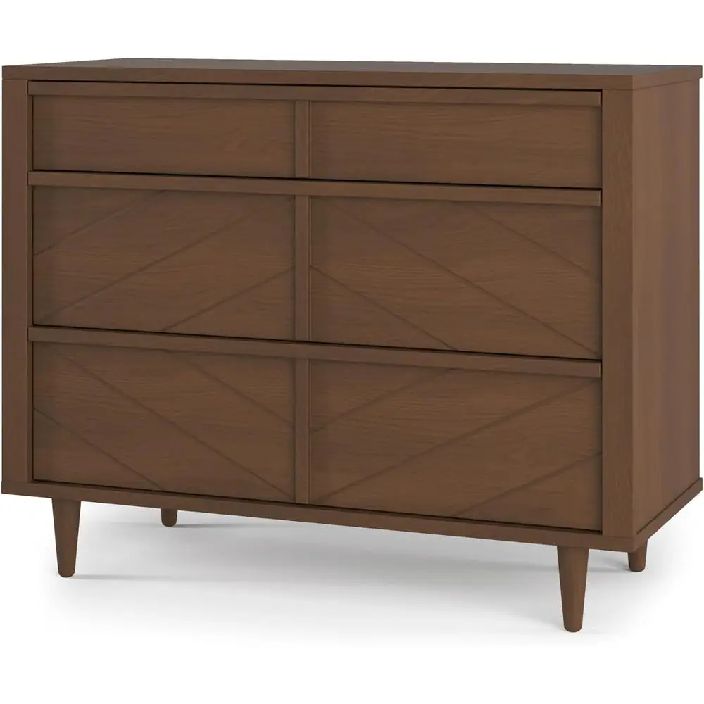 

Комод Hill с 3 ящиками для детской или спальной комнаты, комплект для защиты от опрокидывания, нетоксичный, отделка цвета обжаренного каштана