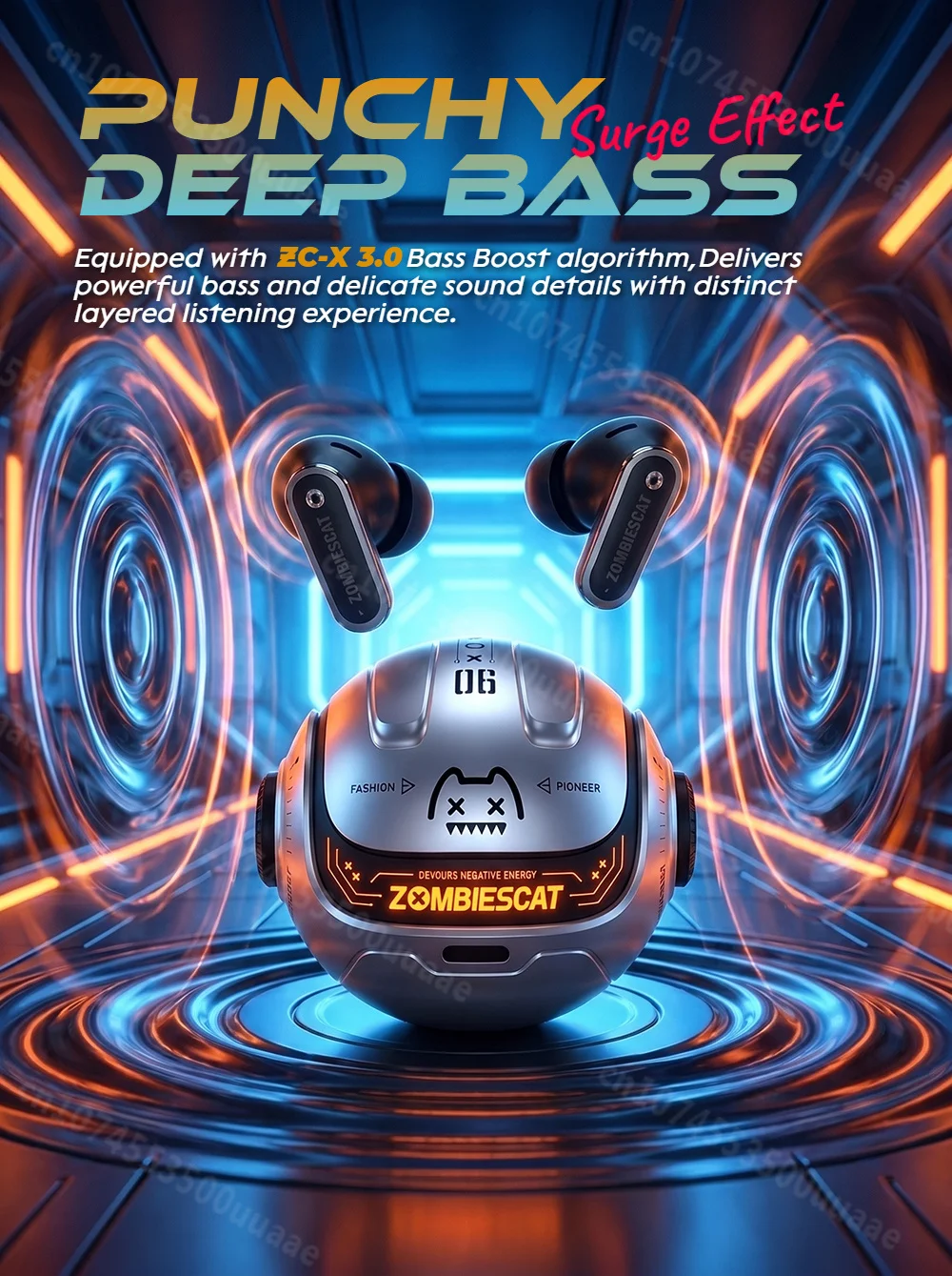 Zombies Cat B26 Alloy Mecha ANC Ohrhörer -45dB Aktive Geräuschunterdrückung Bluetooth 6.0 Kopfhörer KI-Übersetzung Kopfhörer mit APP – Detail 5
