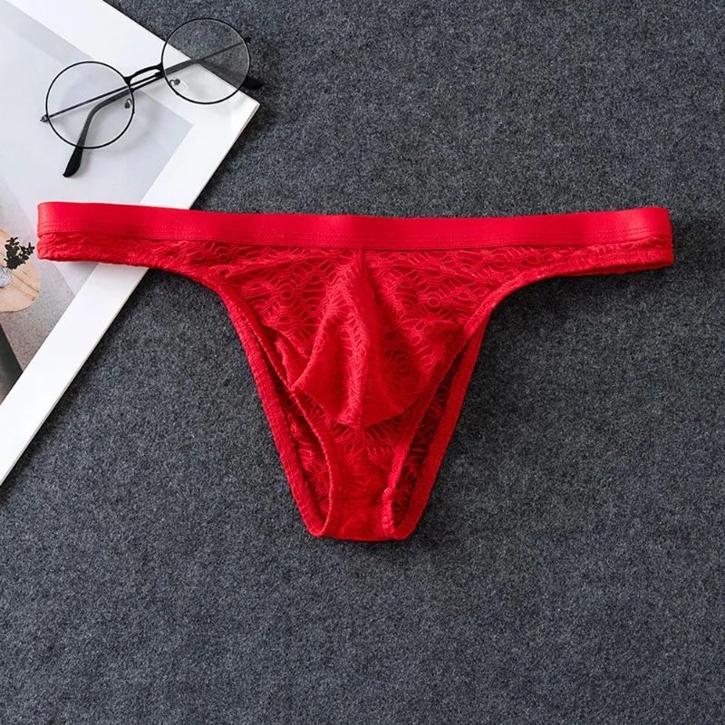 Men Thongs Briefs Jacquard Sheer Men's Underwear Sexy Accessories Hot Low Rise Pouch Very Hot Lingerie Breathable Underpants