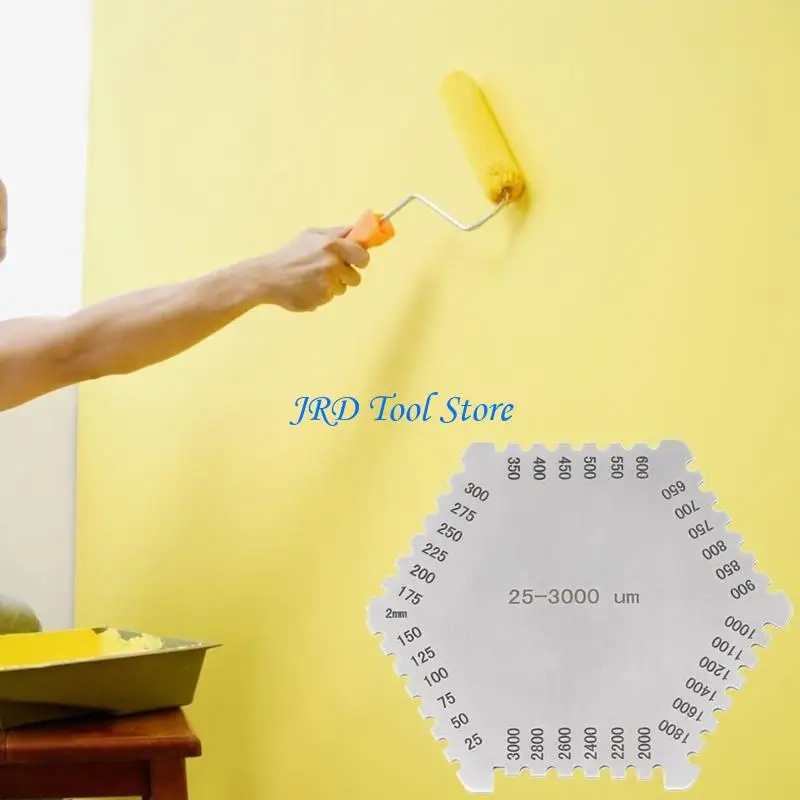A2UD Thickness Gage Stainless Steel Hexagonal Wet Film Comb Paint Wet Film Thickness