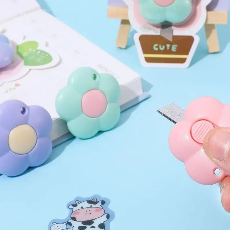 Mini abrecartas con forma de flor, caja de regalo para manualidades, cuchillo abierto, cortador de sobre de papel, cuchillo de utilidad, abridor de letras, suministros de arte