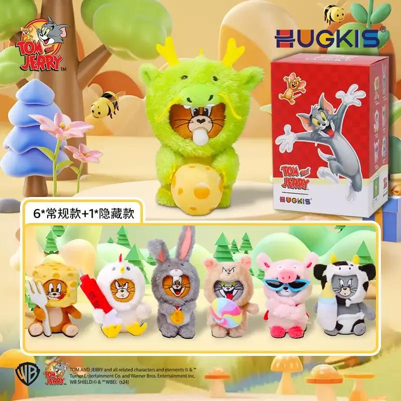 

Hugkis Tom And Jerry Zodiac Series слепая коробка милая коллекция плюшевых игрушек Kawaii настольный орнамент коробка-сюрприз детский подарок