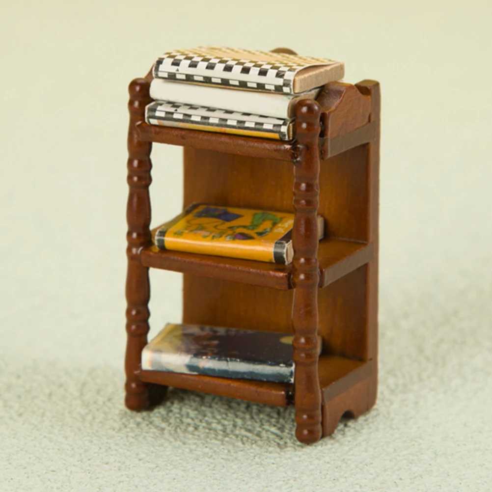 

Mini Miniature Storage Shelf Wooden Cabinet Versatile Decorative Storage Stand for Mini Garden Bedroom Living Room Micro