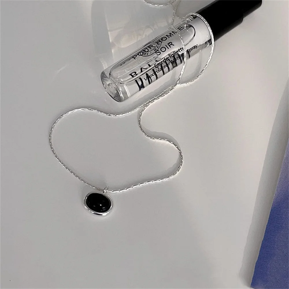 

Ониксовое агатовое ожерелье - 925, корейская овальная геометрическая цепочка, ниша, крутая минималистичная цепочка в виде змеи