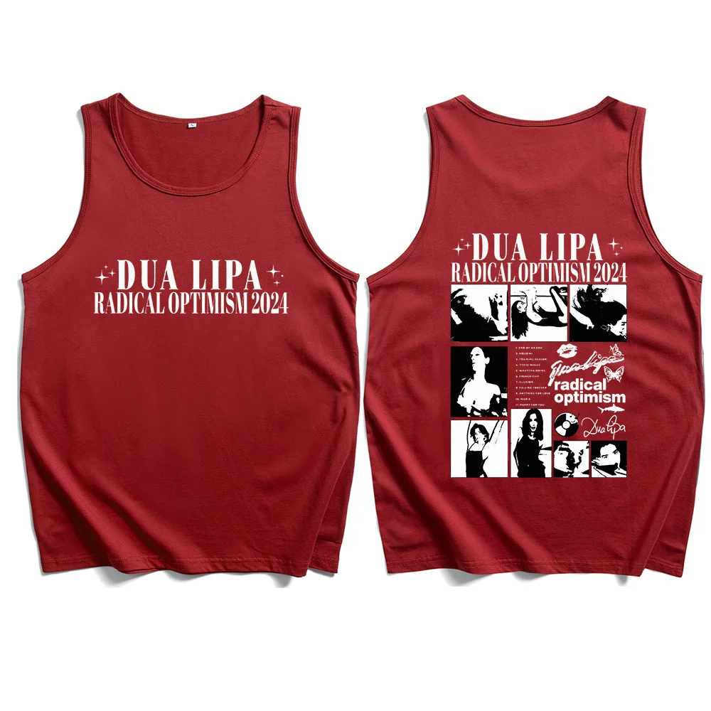 Dua Radical Optimism 2024 Tank Tops Lipa T-Shirt Man Woman Summer O-neck Sleeveless Streetwear