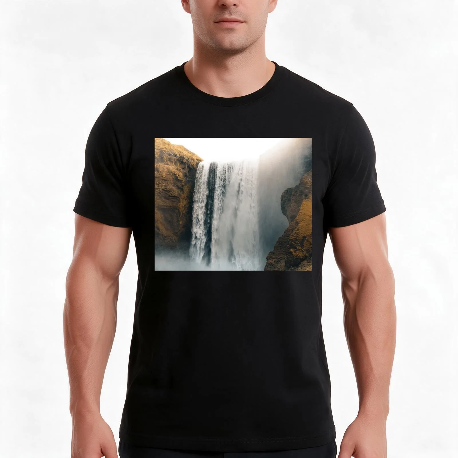 I just want stare at this waterfall all day T-Shirt Summer Casual Cotton Tee Oversized Streetwear Tops Vintage Graphic Print