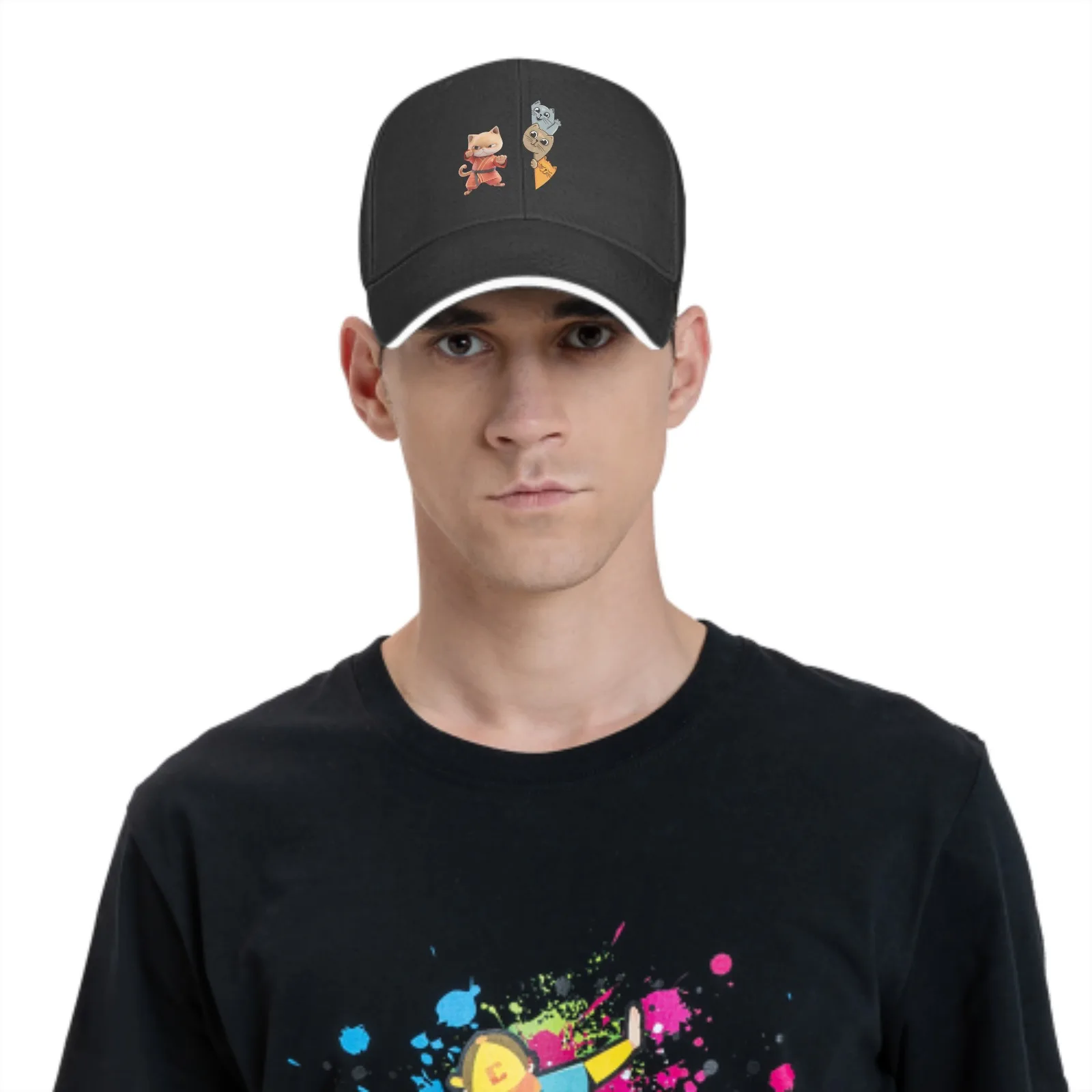 Kungfu Cat Unisex Baseball Cap FashionTrucker Hat Regulowana Casquette dla kobiet Mężczyźni Cztery pory roku Codzienne sporty na świeżym powietrzu