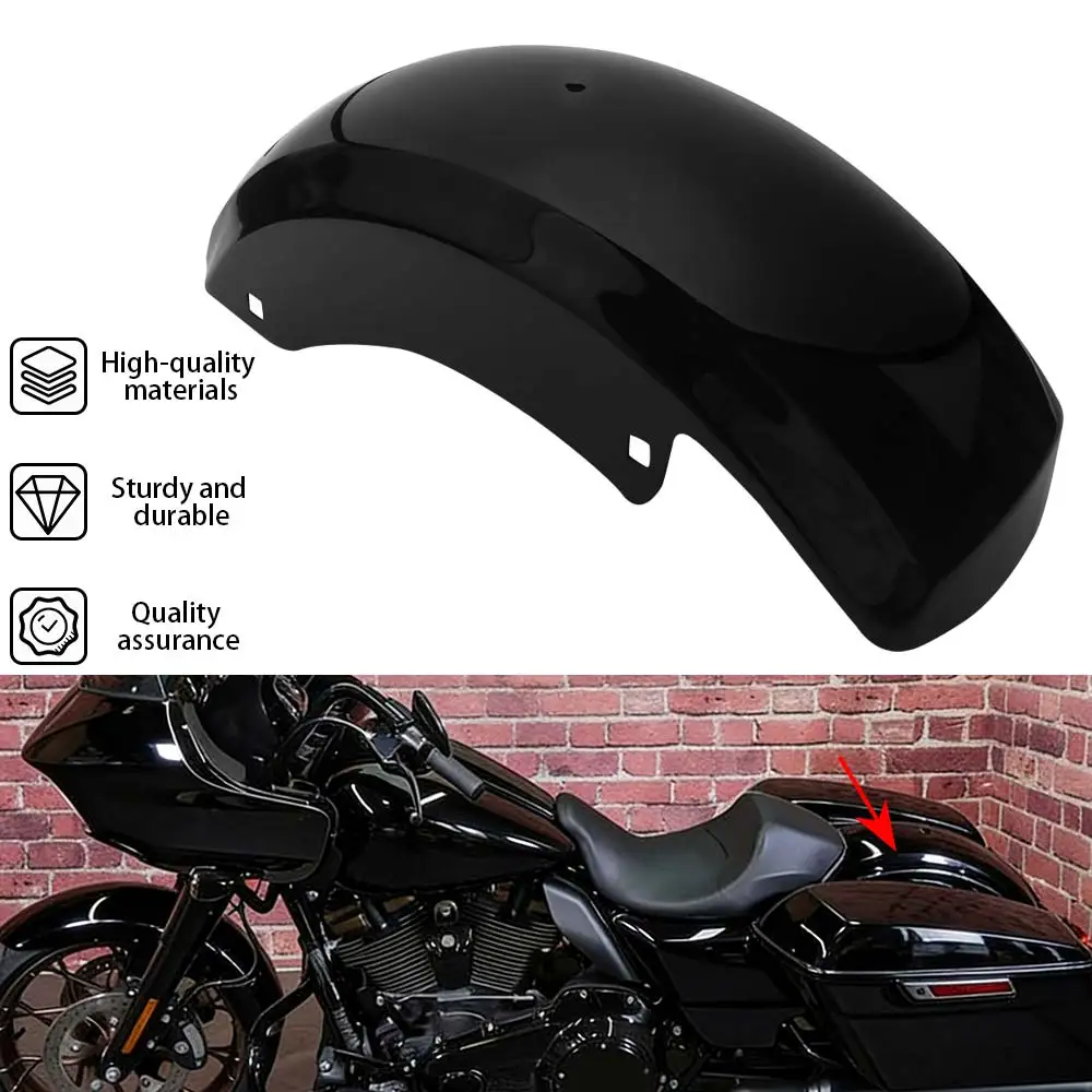 Chopped Saddlebags Rear Fender For Harley Davidson Touring Electra Glide Road Glide Road King Street Glide 2014–2025 Vivid Black