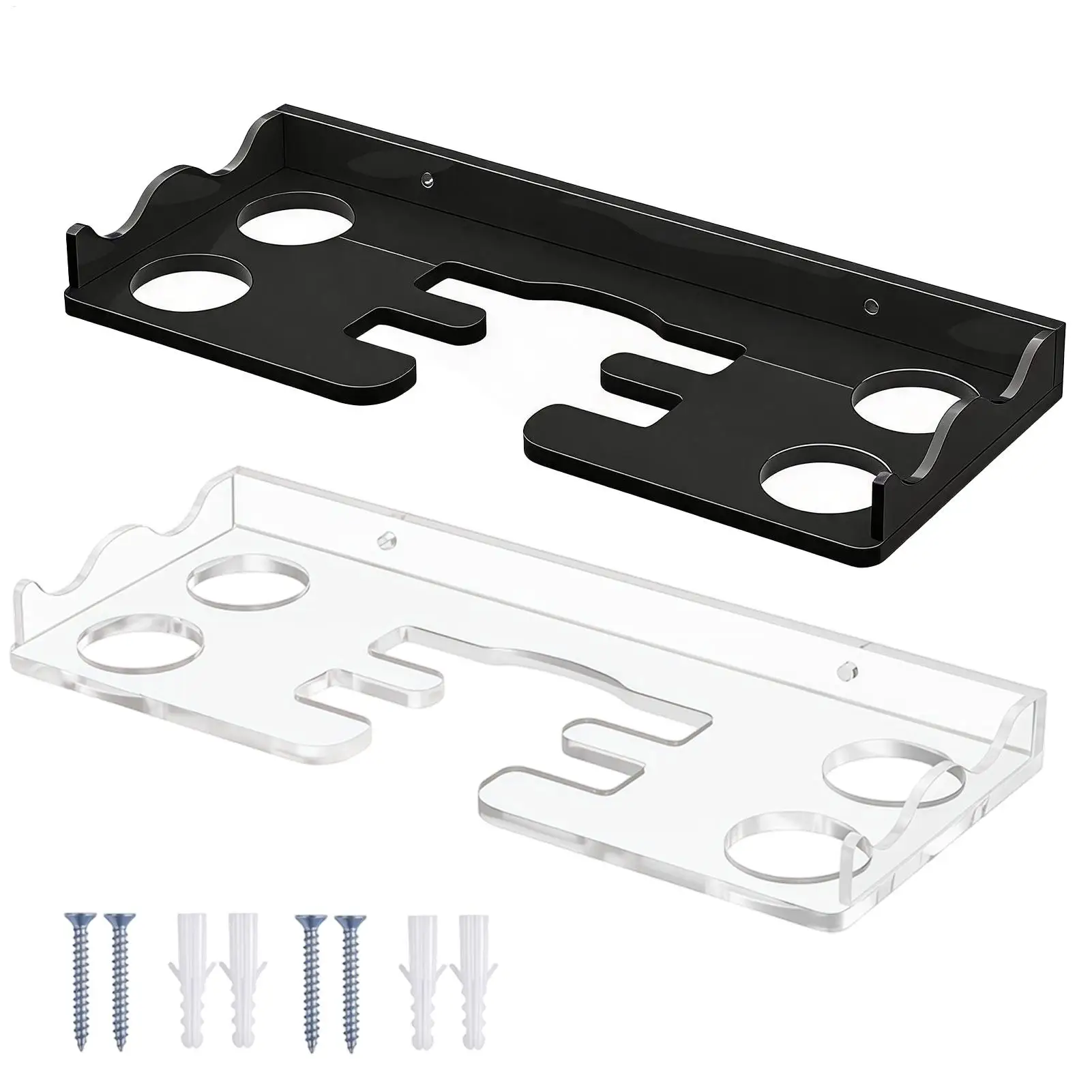 Table Tennis Wall Mount Paddle Holder Shatterproof Heavy-Duty Acrylic Storage Rack for Garage Gym Club Office Home