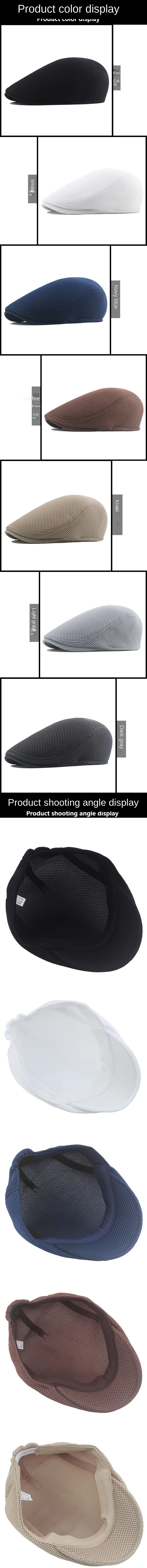 Männer Frauen Hut Einstellbare Newsboy Baskenmütze Ivy Cap Cabbie Flache Kappen Atmungsaktive Mesh Sommer – Detail 2